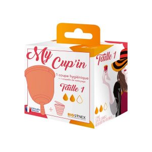 My Cup'in : coupe hygiénique et coupelle de nettoyage taille 1